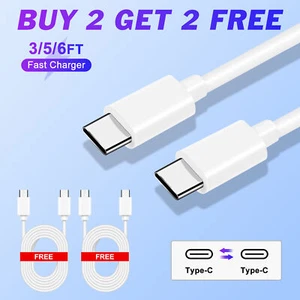 Type C to Type C Cable PD 20W Fast Charge USB Lead 1M 2M 3M For Samsung S24 S23 - Picture 1 of 24