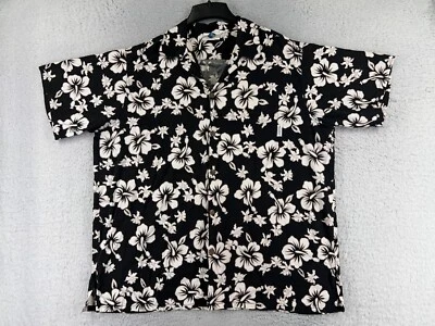 Camisa DE COLECCIÓN Universal Studios Adulto 2XL XXL Negra Blanca Floral Botón Hawaiano Foto 1 de 4