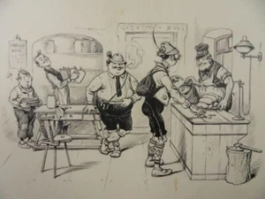 HERMANN STOCKMANN 5x DIBUJO HOJAS VOLADORAS 1899 Salchichas de sangre encantadas - Imagen 1 de 6