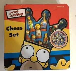 The Simpsons Chess Set in Tin Collector's Box Cardinal Games - Picture 1 of 19