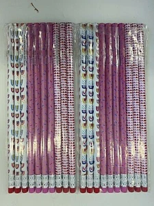 20 (2 packs of 10) Valentine's Day Pencils Classroom Reward hearts rainbows  - Picture 1 of 1