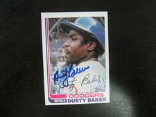 1982 Topps # 375 Dusty Baker Autograph Signed Card (M) Los Angeles Dodgers