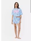 Short femme neuf avec étiquettes Hello Kitty & Friends rouleau cannelle bleu pyjama taille L 14/16