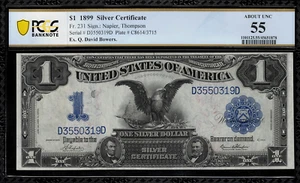 1899 $1 Silver Certificate FR-231 - Black Eagle - PCGS 55 - Napier / Thompson - Picture 1 of 2