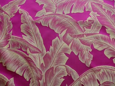 BY YD SCALAMANDRE HAVANA TROPICAL BANANA TREE! CREMISI RED SILK DAMASK RPUSD412Y - Image 1 of 4