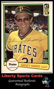 1982 Donruss  Harvey Haddix #651 Authentic Autographed Card Pittsburgh Pirates