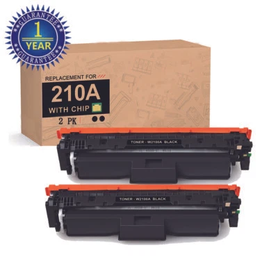 2PK Black Toner 210A W2100A Compatible with HP LaserJet 4201 MFP 4301fdn 4301fdw - Image 1 of 4