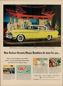 1955 Hudson Hornet Wasp Rambler Car Auto Vintage Print Ad John Forsythe Tea Hous - Picture 1 of 8