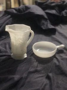 Vintage Milk Glass Water Pitcher And Soup Bowl - Picture 1 of 15