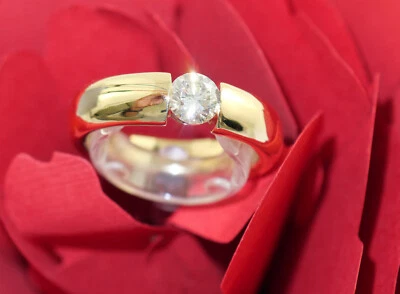 WEMPE Ring 750 Gold Solitär 0,50 Kt ct Brillant Diamant diamond Gr 53 Zertifikat - Bild 1 von 4