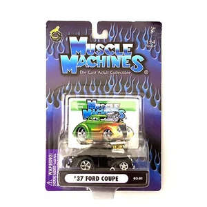 Coche diecast negro Muscle Machines '37 Ford cupé escala 1:64 NUEVO coleccionable - Imagen 1 de 1
