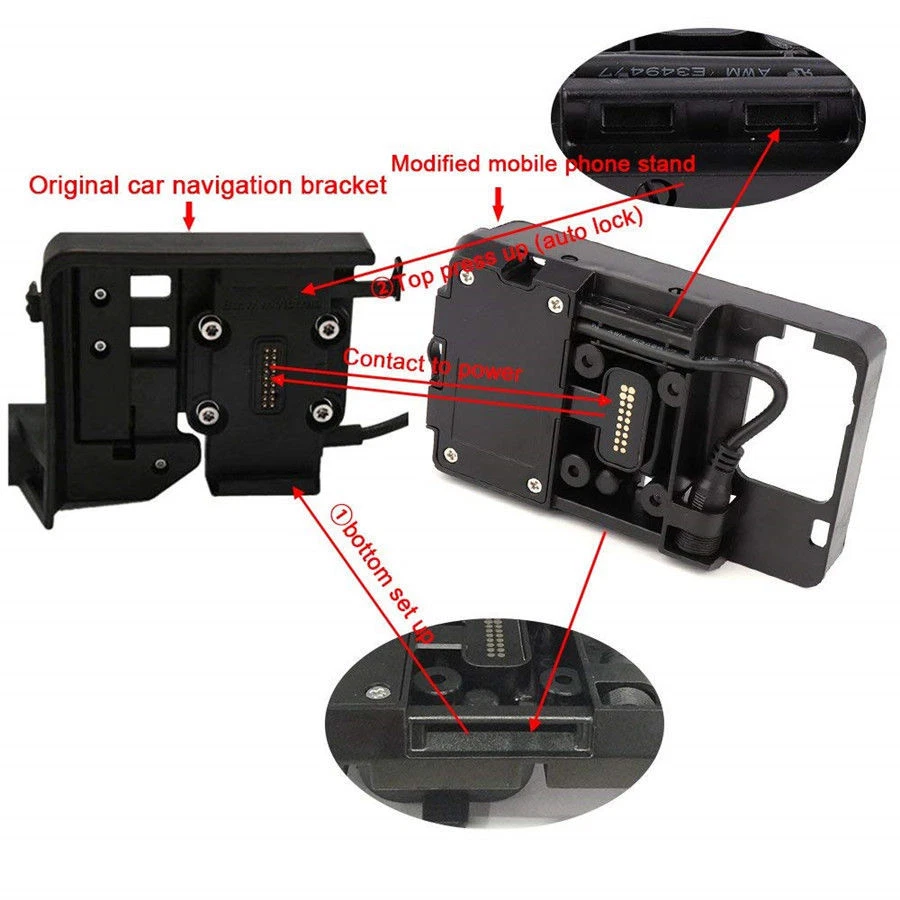 Soporte de navegación para teléfono móvil USB de carga para BMW S1000RR 2015-2017 16 Foto 1 de 4