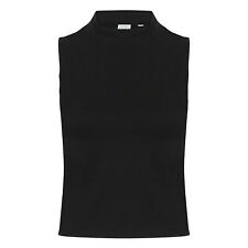 Skinni Fit Womens/Ladies High Neck Crop Sleeveless Vest Top RW5494