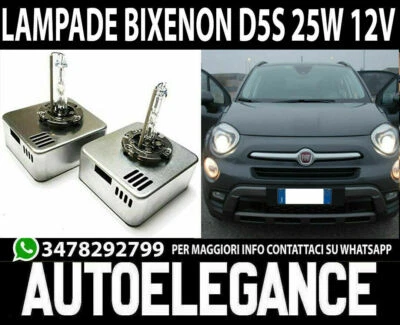 FIAT 500X COPPIA LAMPADE D5S 25W 12V RICAMBIO XENON 4300K BIANCO - Imagen 1 de 4