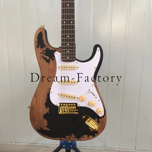 John Mayer Black Electric Guitar Relic ST Gold Parts SSS Pickups Maple Neck - Picture 1 of 8