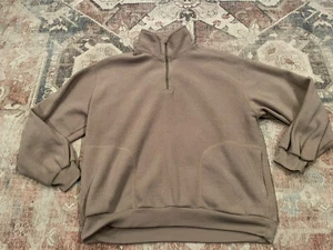 Maglione Coleman Outdoors in pile marrone chiaro 1/4 zip con tasche taglia L - Foto 1 di 6