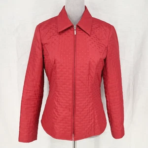 Talbots Jacket Womens 4 Red Puffer Quilted Fitted Ski Full Zip Gorpcore Vintage - Picture 1 of 19