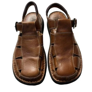 Born Leder Sandale Herren US 12 EUR 46 Braun Komfortsohle Fischer M5173 Trail - Bild 1 von 8