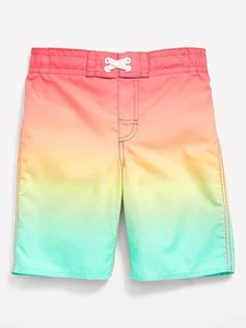 Old Navy Boys Printed Board Shorts Swim Trunks Gradient Rainbow Extra Large NWT - Picture 1 of 10
