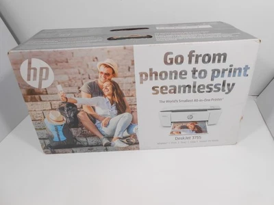 HP DeskJet 3755 Wireless All-In-One Color Print Scan Copy Instant Ink. New. - Image 1 of 4
