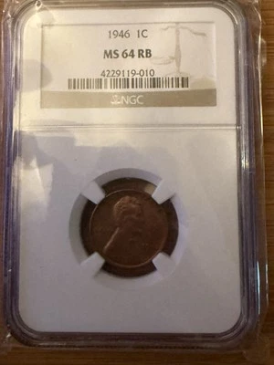 1946 P Lincoln Cent/ Penny  NGC 🔥MS 64 RB🔥 - Image 1 of 2