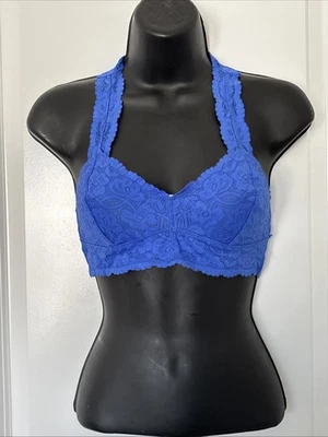 Bralette de encaje Free People íntimamente azul cobalto talla pequeña Foto 1 de 4