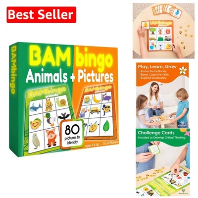 Engaging Bingo Game with Flash Cards for Ages 3-6 - Perfect for Family Nights - Image 1 of 4