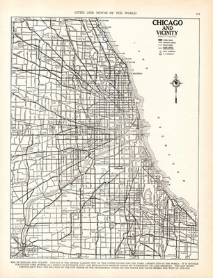 1939 Vintage Chicago Illinois Street Map Wall Decor City Map of Chicago 2669 - Image 1 of 3