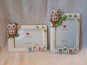 Lot 2 New Fashioncraft Baby Photo Picture Frames Owls - Picture 1 of 6