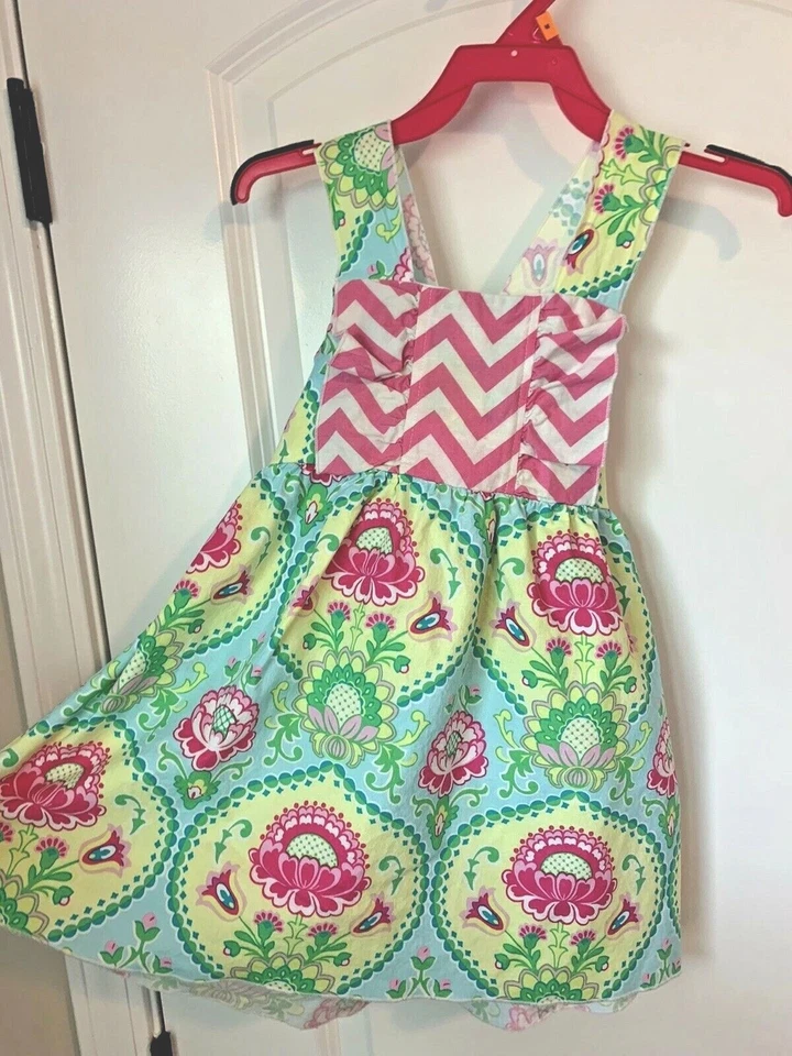 Niñas Talla 6 Lolly Wolly Doodle Boutique "X" Espalda Sol Vestido Verano   Foto 1 de 4