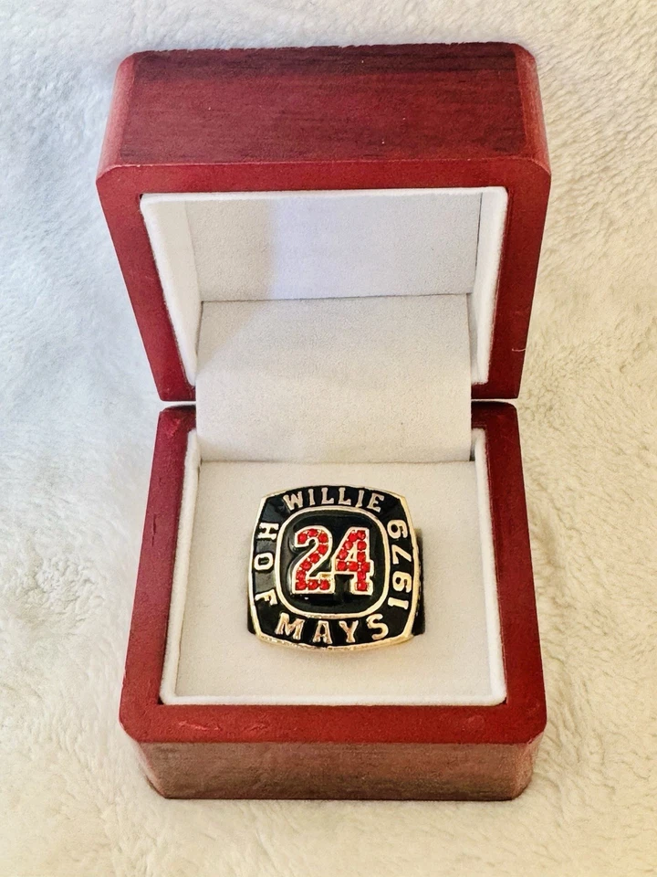 Willie Mays 1979 Salón de la Fama Leyenda Raro De Colección Salón de la Fama Anillo de Campeonato con Caja Foto 1 de 4