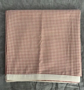 Sábana plana Ralph Lauren’s Chaps WAINSCOTT roja crema guinga a cuadros King - Imagen 1 de 7