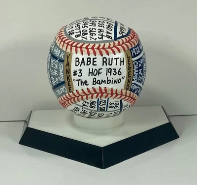 Babe Ruth VCBC SuperStats LEYENDAS OAL Béisbol, Pintado a Mano, Yankees de Nueva York Foto 1 de 4