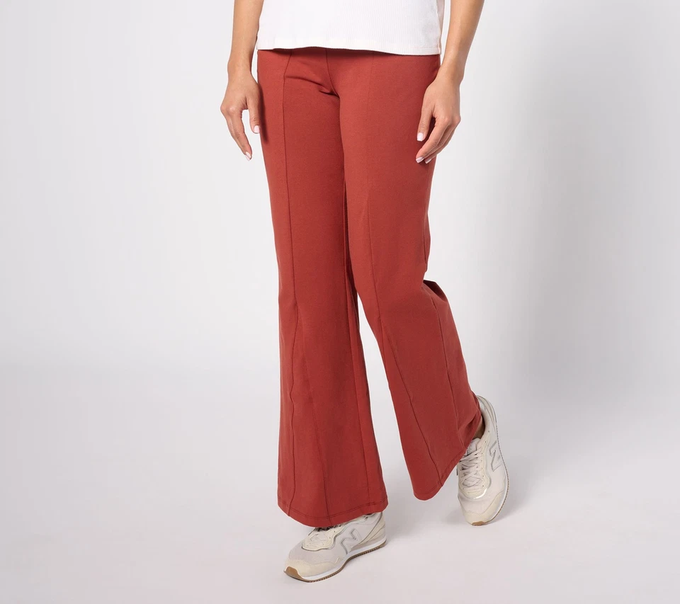 Women with Control Regular Tummy Control Cotton Jersey Godet Pants Roasted Acorn - Image 1 of 1