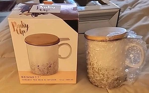 Bennett Pinky Up Ceramic Mug & Tea 12 Oz Infuser Purple & Gold New K - Picture 1 of 9