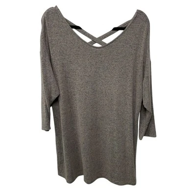 Top túnica para mujer Simply Noelle marrón manga 3/4 pequeño mediano Lagenlook informal Foto 1 de 4