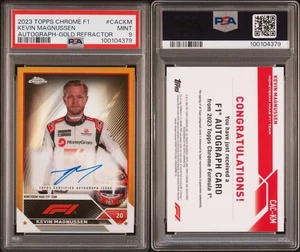 2023 Topps Chrome Formula 1 Gold Refractor /50 Kevin Magnussen #CAC-KM Auto PSA9 - Bild 1 von 7