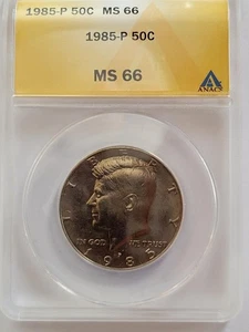 1985 P JOHN F. KENNEDY 1/2 DOLLAR 50C  ANACS MS 66    - Picture 1 of 6