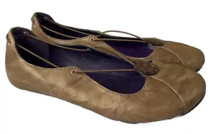 Indigo Clarks Relaxed Leather Ballet Casual Flats Tan Woman 7.5 Boho Cottagecore - Picture 1 of 17