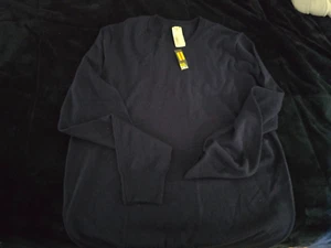 KOHL'S Sweater Men Large Tall LT Blue V Neck Wool Pullover New With Tags NICE - Picture 1 of 1