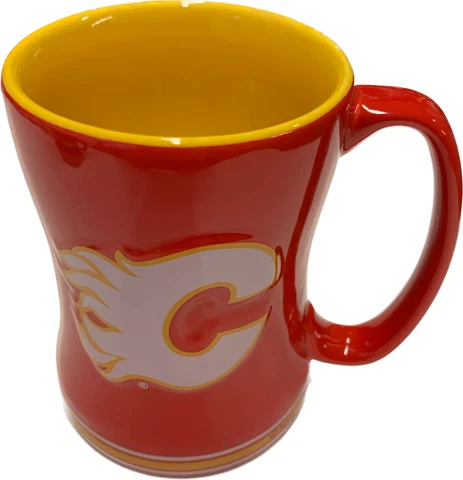 Calgary Flames Primary Logo Red Black NHL Hockey 14oz Sculpted C-Handle Mug - V1 Cover
