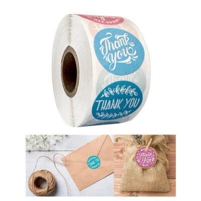 500 Piezas / Rollo Adhesivo Gracias Por Usar Etiquetas Adhesivas Handmade DIY