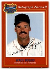 1991 JUMBO CALIFORNIA SUNFLOWER SEEDS WADE BOGGS BOSTON RED SOX #2