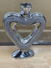 Silver Heart Vase Romany Mirrored Bling Mosaic Italian 26CM Sparkle Home Decor ✨