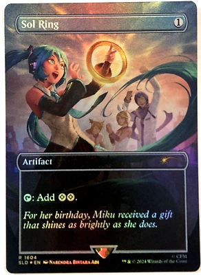MTG Sol Ring RAINBOW FOIL Hatsune Miku Secret Lair Drop 1604 NM - Image 1 of 4
