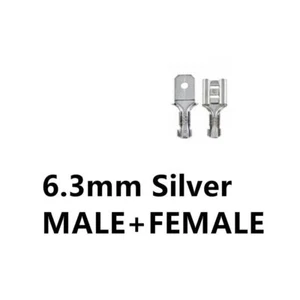 Tinned Copper Female Male Electrical Wire Crimp Connectors 100-400PCS 6.3mm - Picture 1 of 8