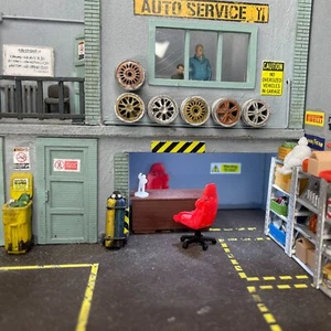 1/64 garage diorama mechanics modern furniture set - Picture 1 of 5