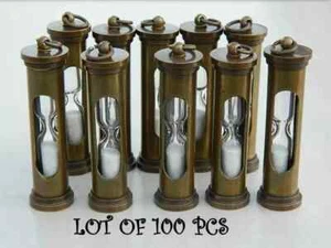 Nautical hourglass Key chain Lot of 100 Brass Handmade Sand Timer Key Chain - Picture 1 of 2