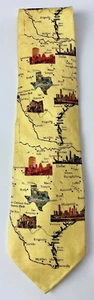 Lisa M. Davie Tie Vintage 1998 Texas Big Map RM Studio Silk USA Geography - Picture 1 of 5