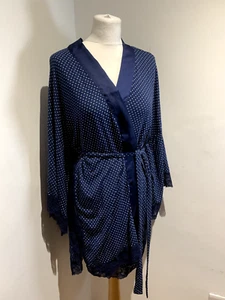 Victoria's Secret Robe Blue Size M L dressing gown Womens Wrap Nightwear NEW - Picture 1 of 10